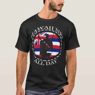 De vlag van de Rising Sun King Kamehameha Hawaiian T-shirt