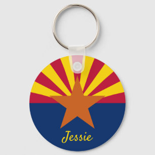 De vlag van de Staat Arizona past het Label van de Sleutelhanger