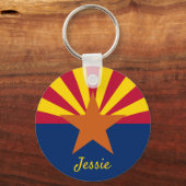 De vlag van de Staat Arizona past het Label van de Sleutelhanger (Voorkant)