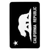 De vlag van de staat Californië zwart/wit magneet (Verticaal)