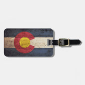 De vlag van de staat Colorado op de oude houten ko Bagagelabel (Voorkant horizontaal)