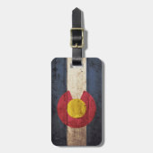 De vlag van de staat Colorado op de oude houten ko Bagagelabel (Voorkant verticaal)
