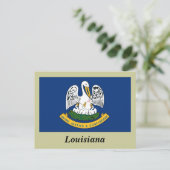 de vlag van de staat Louisiana Briefkaart (Staand voorkant)