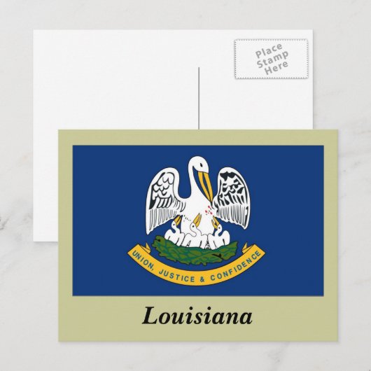 de vlag van de staat Louisiana Briefkaart (Voorkant / Achterkant)