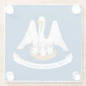 de vlag van de staat Louisiana Glazen Onderzetter (Achterkant)