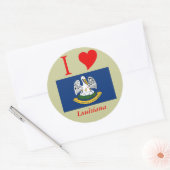 de vlag van de staat Louisiana Ronde Sticker (Envelop)