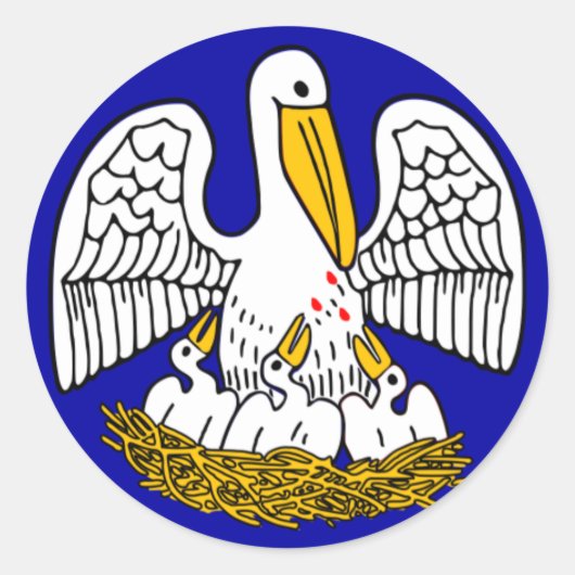 de vlag van de staat Louisiana Ronde Sticker (Voorkant)