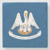 de vlag van de staat Louisiana Stenen Onderzetter (Voorkant)