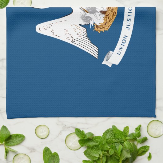 de vlag van de staat Louisiana Theedoek (Gevouwen)