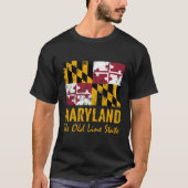 De vlag van de staat Maryland Old Line T-shirt (Voorkant)