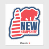 De vlag van de staat Retro New Hampshire Sticker (Vel)