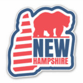 De vlag van de staat Retro New Hampshire Sticker (Voorkant)