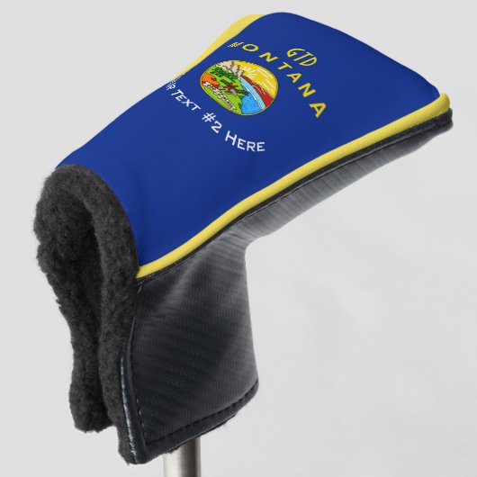 De vlag van de Staat van de Staat van Jouw tekst M Golfheadcover (3/4 voorkant)