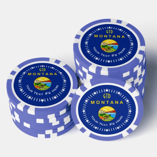 De vlag van de Staat van de Staat van Jouw tekst M Poker Chips (Opstapeling)