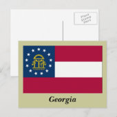 De Vlag van de Staat van Georgië Briefkaart (Voorkant / Achterkant)