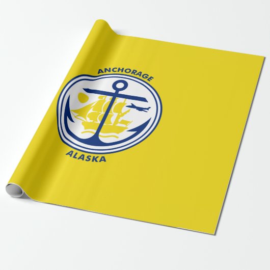 De vlag van de stad Anchorage (Alaska) Cadeaupapier (Uitgerold)