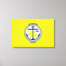De vlag van de stad Anchorage (Alaska) Canvas Afdruk