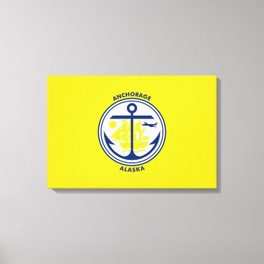 De vlag van de stad Anchorage (Alaska) Canvas Afdruk (Voorkant)