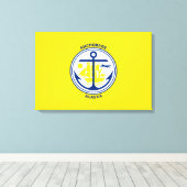 De vlag van de stad Anchorage (Alaska) Canvas Afdruk (Insitu (Houten vloer))