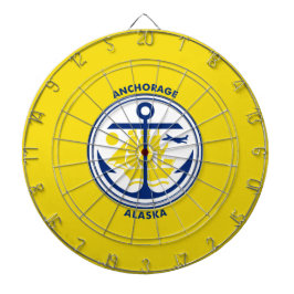 De vlag van de stad Anchorage (Alaska) Dartbord