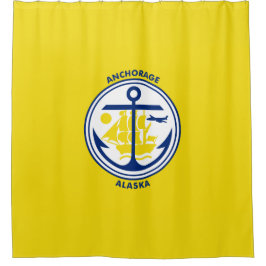 De vlag van de stad Anchorage (Alaska) Douchegordijn