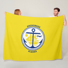 De vlag van de stad Anchorage (Alaska) Fleece Deken