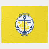 De vlag van de stad Anchorage (Alaska) Fleece Deken (Voorkant (Horizontaal))