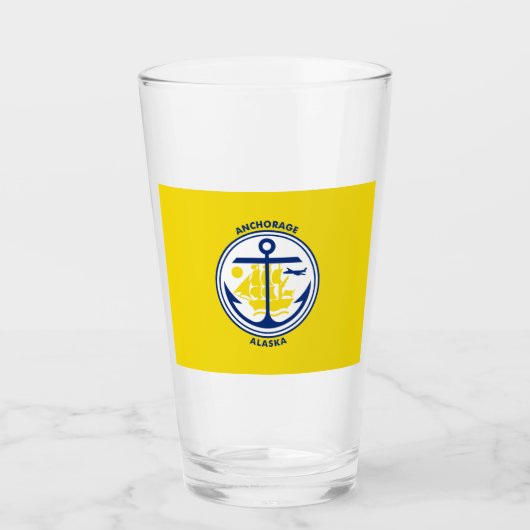 De vlag van de stad Anchorage (Alaska) Glas (Voorkant)