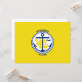 De vlag van de stad Anchorage (Alaska) Kaart (Voorkant / Achterkant in situ)