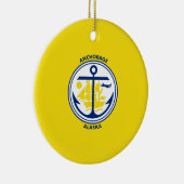 De vlag van de stad Anchorage (Alaska) Keramisch Ornament (Rechts)