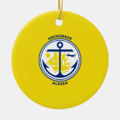 De vlag van de stad Anchorage (Alaska) Keramisch Ornament (Voorkant)