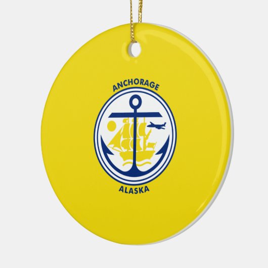 De vlag van de stad Anchorage (Alaska) Keramisch Ornament (Links)