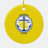 De vlag van de stad Anchorage (Alaska) Keramisch Ornament (Achterkant)