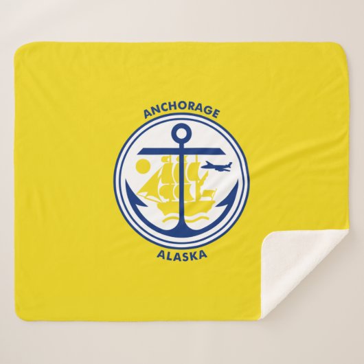 De vlag van de stad Anchorage (Alaska) Sherpa Deken (Voorkant (horizontaal))