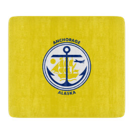 De vlag van de stad Anchorage (Alaska) Snijplank