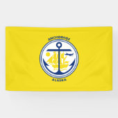 De vlag van de stad Anchorage (Alaska) Spandoek (Horizontaal)