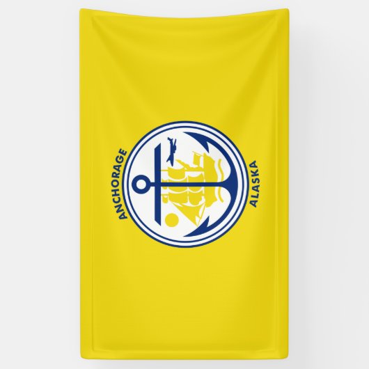 De vlag van de stad Anchorage (Alaska) Spandoek (Verticaal)