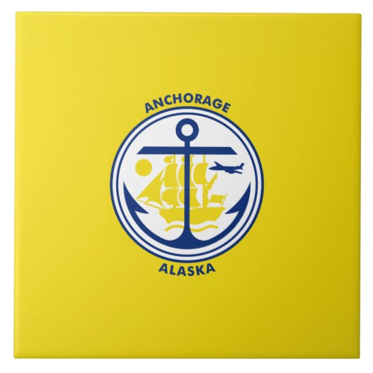 De vlag van de stad Anchorage (Alaska) Tegeltje (Voorkant)