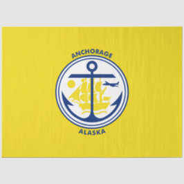 De vlag van de stad Anchorage (Alaska) Tissuepapier