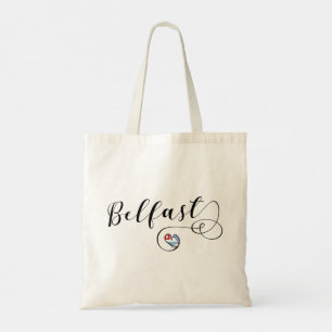 De vlag van de stad Belfast in het hart Tote Bag