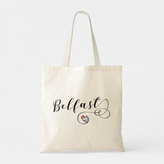 De vlag van de stad Belfast in het hart Tote Bag (Achterkant)