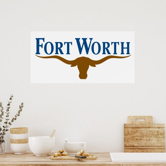 De vlag van de stad Fort Worth (Texas) Poster (Keuken)