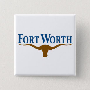 De vlag van de stad Fort Worth (Texas) Vierkante Button 5,1 Cm