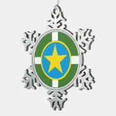 De vlag van de stad Jackson, Mississippi Snowflake Tin Sneeuwvlok Ornament (Rechts)