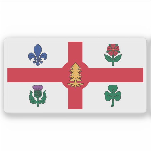 De vlag van de stad Montreal, Quebec, Canada Sticker (Voorkant)