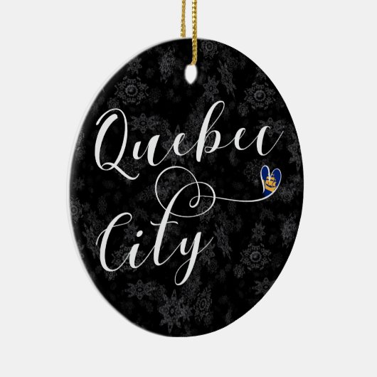 de vlag van de stad Quebec in het hart Keramisch Ornament (Rechts)