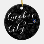 de vlag van de stad Quebec in het hart Keramisch Ornament (Voorkant)