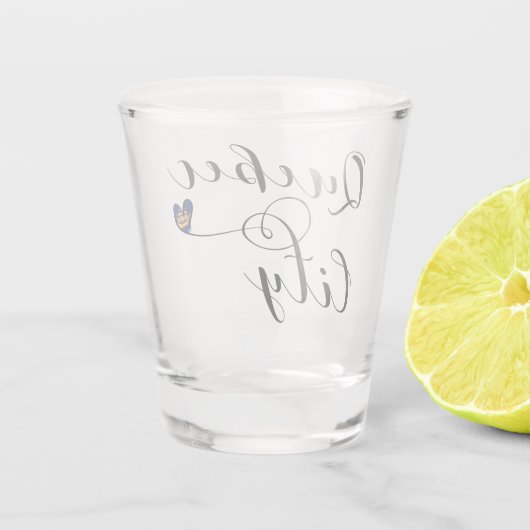 de vlag van de stad Quebec in het hart Shot Glas (Achterkant)