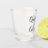 de vlag van de stad Quebec in het hart Shot Glas (Links)