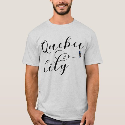 de vlag van de stad Quebec in het hart T-shirt (Voorkant)